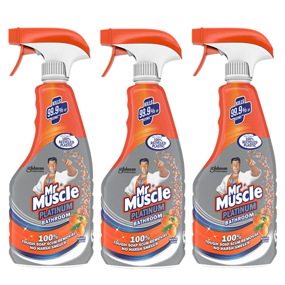 3 x Mr Muscle Platinum Bathroom Trigger Spray - 500ml