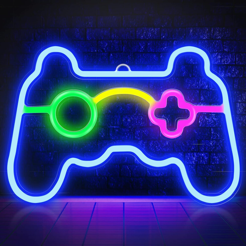 Xhsc Game Neon Sign Gamepad Shape Led Neon Signs Gamer Gifts Neon S Uk Light/Dark