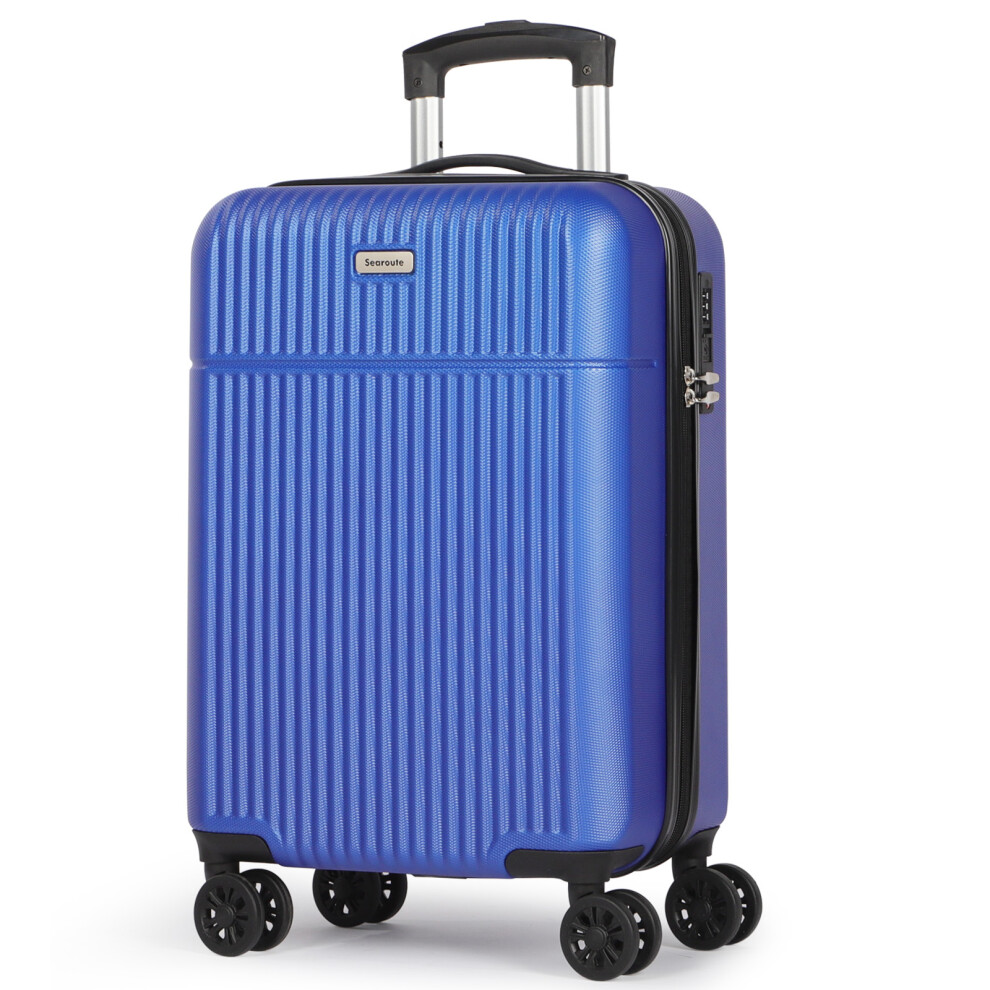 21-inch Suitcase with 4 Wheels, ABS Hard Shell Lightweight Carry on Small Suitcases Durable Travel Cabin Luggage TSA Lock Blue