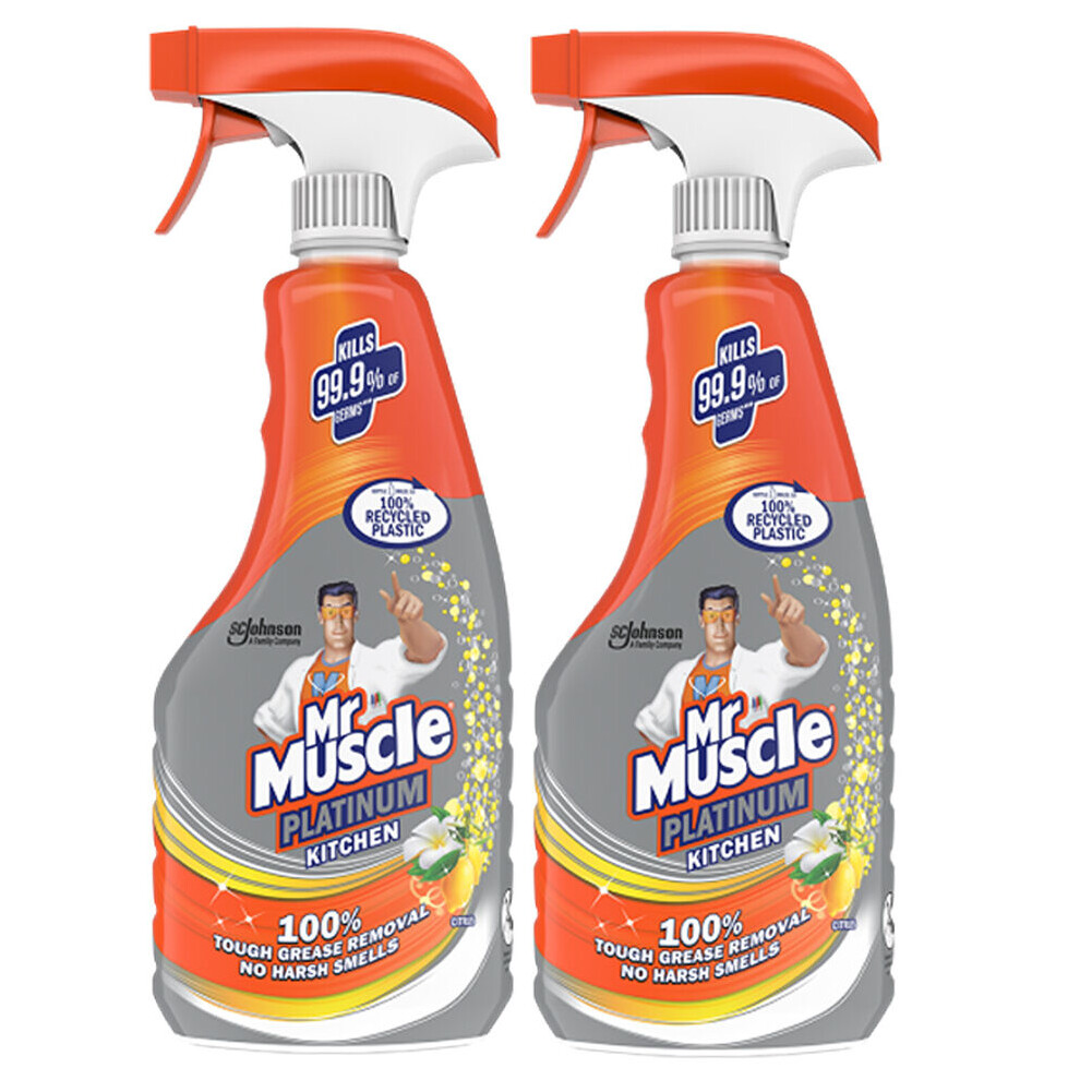 2 x Mr Muscle Platinum Kitchen Cleaning Spray - 500ml