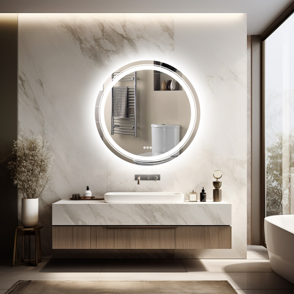 900 * 900mm Round Wall Mounted Led Backlit Vanity Mirror Dimmable