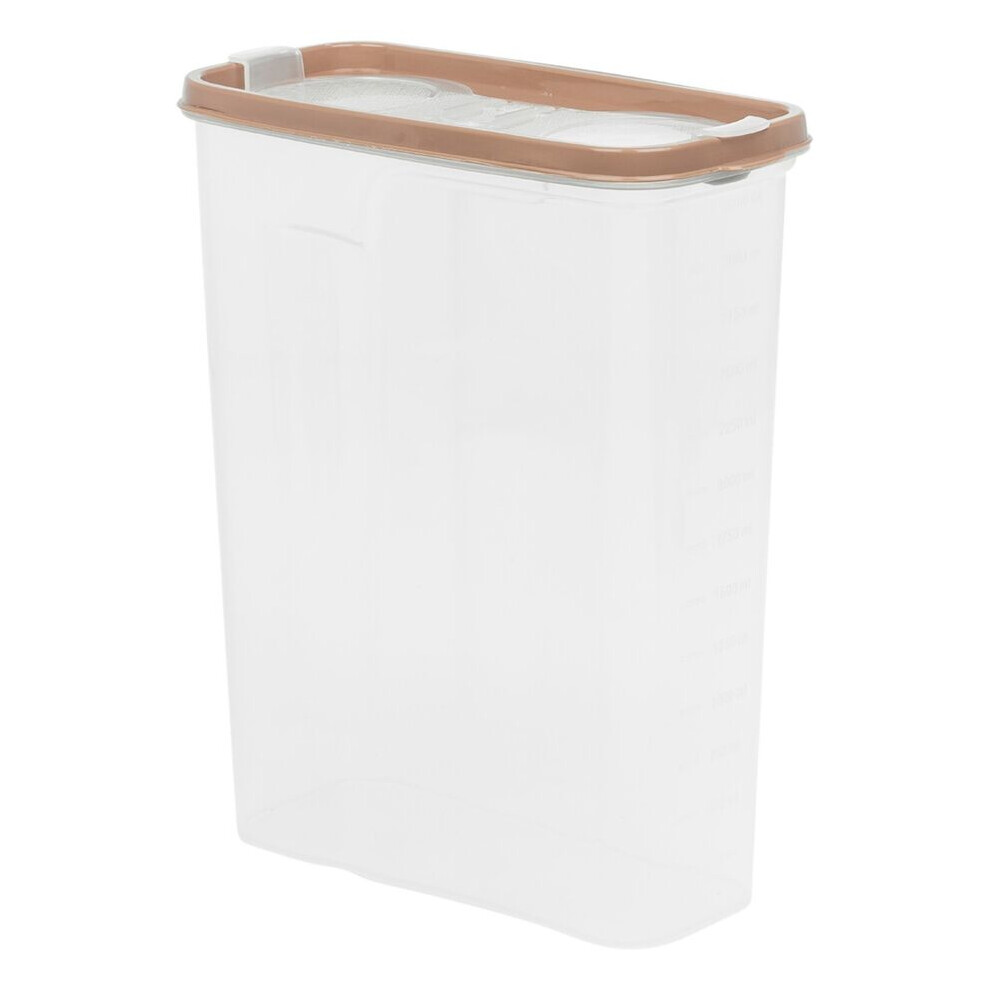 (Taupe, 3.25L) 2/2.5/3.25L Plastic Food Storage Cereal Container Dispenser Airtight Click Lid