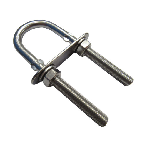 Stainless Steel Extended U Bolt 60MM x 4MM (Pipe Clamp Nuts Plate) 1