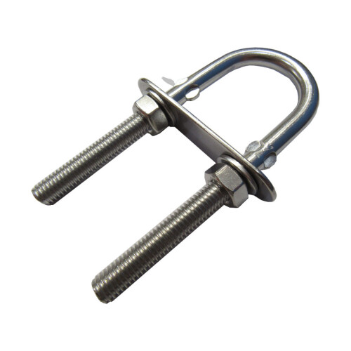 Stainless Steel Extended U Bolt 60MM x 4MM (Pipe Clamp Nuts Plate)