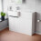 NES Home Nes Home Left Hand Basin Vanity Unit with Black Handles & WC Unit 1