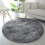 (Light Grey) CIRCLE ROUND SHAGGY RUGS FLUFFY 120x120 CM 1