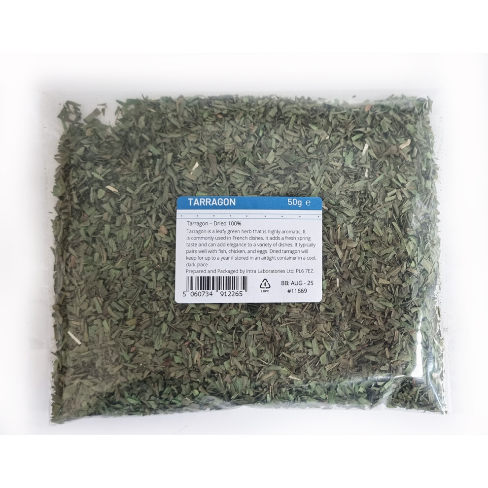 Dried French Tarragon - Herbs - A grade - Premium Quality 50g