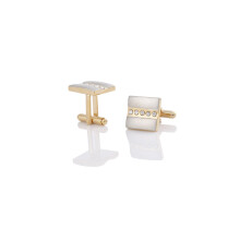 Luxury Silver and Gold Cufflinks Five Row Stones from Charles William