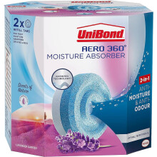 UniBond AERO 360° Moisture Absorber Lavender Garden Refill Tab aromatherapy, for AERO 360° Dehumidifier Condensation Absorbers Twin Pack (2 x 450g)
