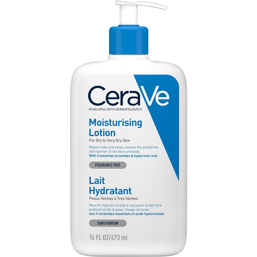 CeraVe Moisturising Lotion for Dry to Very Dry Skin 473 ml with Hyaluronic Acid and 3 Essential Ceramides