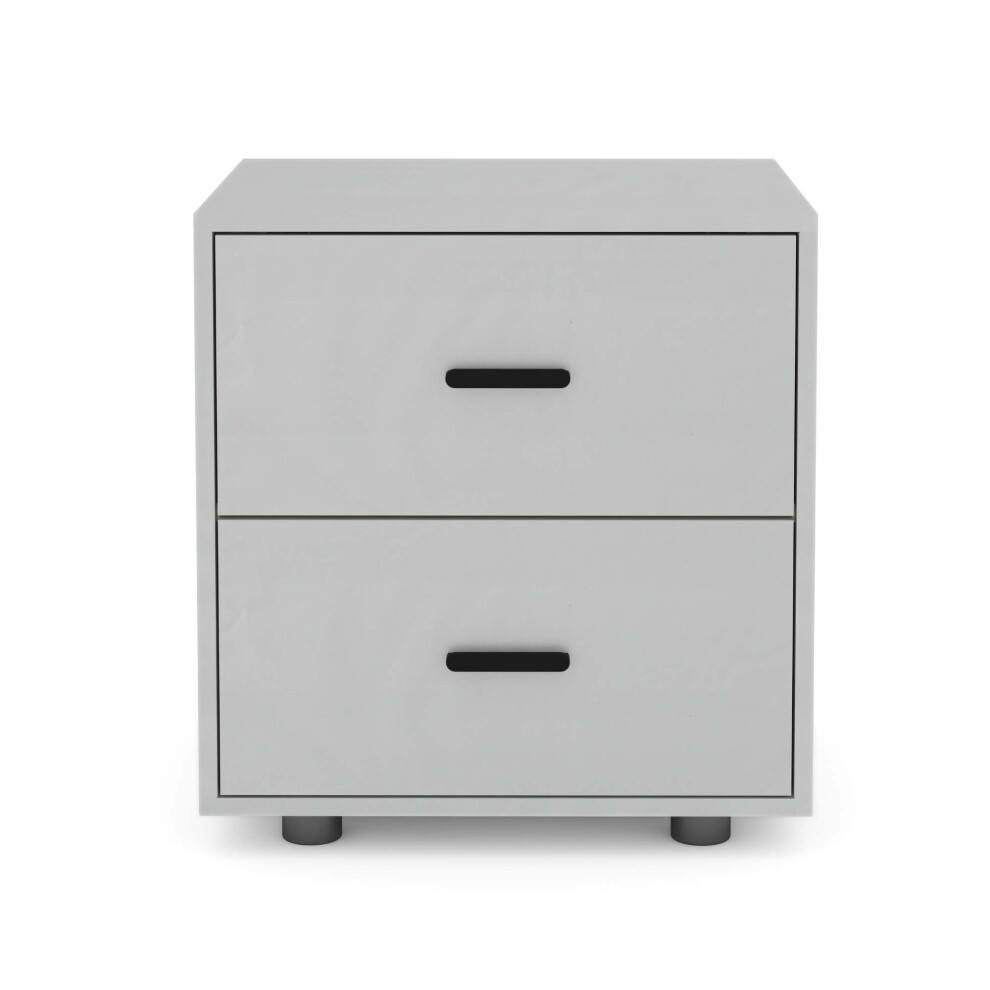 (2, Cool Grey) 1 Or 2 Drawer Wooden Bedside Table Storage