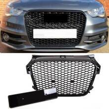 Audi A1 S1 2011-2015 Front Main Grille Gloss Black Black Honeycomb RS1 Look Badgeless