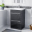 NES Home Nes Home 500mm Floorstanding 2 Drawer Vanity Basin Unit Anthracite 1