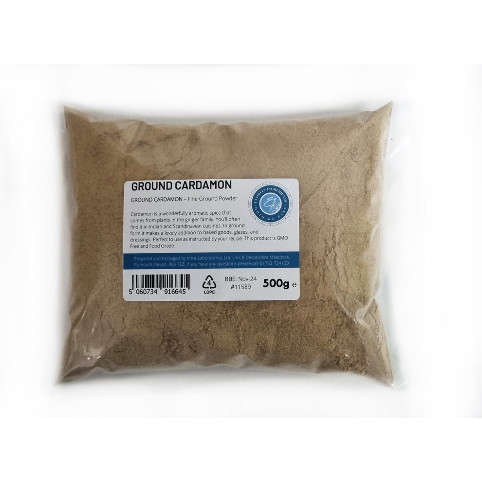 Intralabs Ground Cardamon Powder, Cardamom, Ground Spices 500G