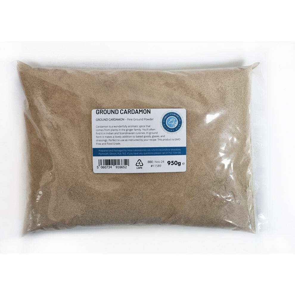 Intralabs Ground Cardamon Powder, Cardamom, Ground Spices 950G