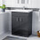 NES Home Nes Home 600mm Floorstanding Basin Vanity Cabinet Bathroom Anthracite 1