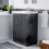 NES Home Nes Home 600mm Floorstanding Basin Vanity Cabinet Bathroom Anthracite 3