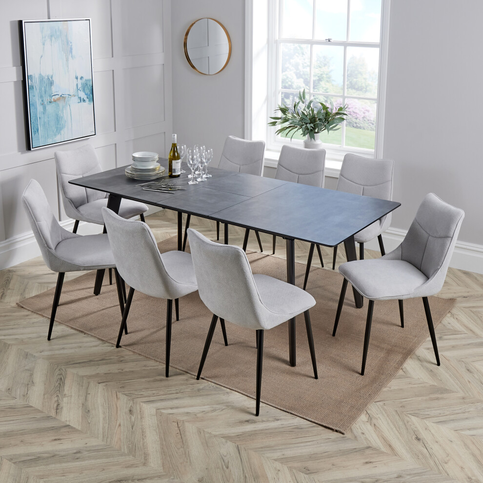 (Table with 8 Chairs) Home Source Florian Extending Dining Table and Odette 6 or 8 Chair Sets