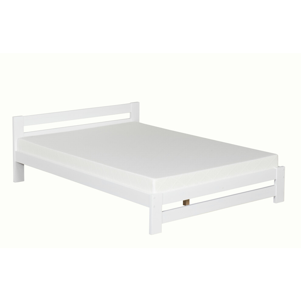 (Small Double, White) Wooden Xiamen Minimalist Bed Frame