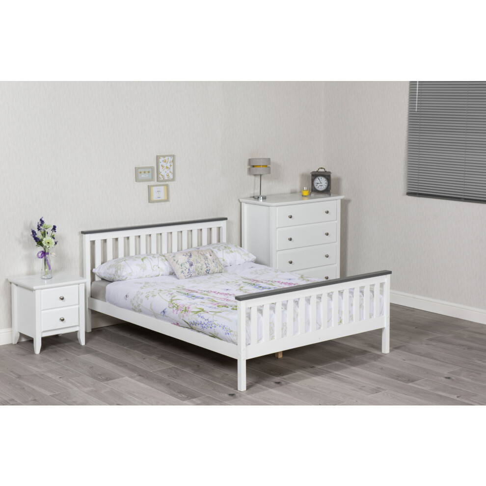 (Double, White) Wooden Shanghai Bed