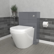 Nes Home 500mm Back To Wall Rimless Toilet with WC Unit Steel Grey