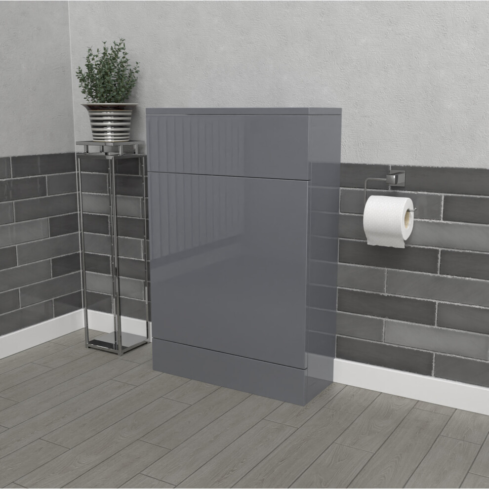 Nes Home Steel Grey 500mm Freestanding Back To Wall WC Unit Bathroom