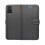 (Black) For Motorola E22 Wallet Flip PU Leather Stand Pouch Case 6