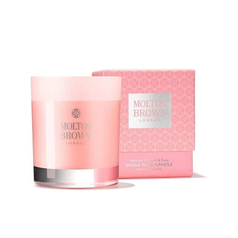 MOLTON BROWN DELICIOUS RHUBARB & ROSE THREE WICK CANDLE 480G