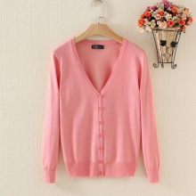 (Pink, L/UK12) Womens Cardigan Long Sleeve Ladies Knitted Top Outwear Cardigans Plus Size 8-24.