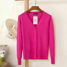 (Hot Pink, XL/UK14) Womens Cardigan Long Sleeve Ladies Knitted Top Outwear Cardigans Plus Size 8-24.