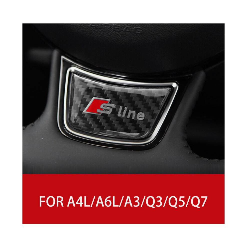 Newjass Carbon Fiber Steering Wheel Sticker For Audi A1 A3 A4 A5 A6 Sline Rs 3 4 5 6