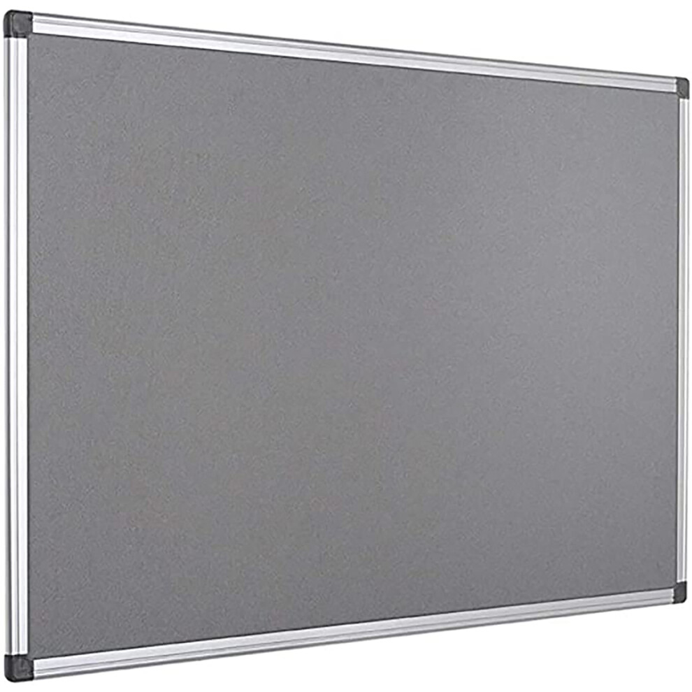 ( Grey) KAV Aluminium Frame Felt Notice Board 120 X 90 cm