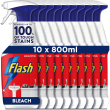 Flash Multi Purpose Bleach Cleaning Spray For Hard Surfaces 800ML x 10