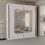 MN Furniture (White, 203) Alberta Sliding Mirror Double Door Wardrobe 1