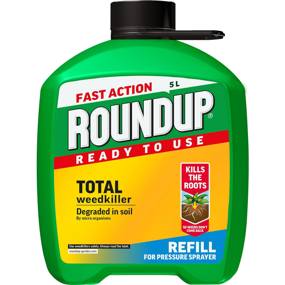 Roundup Fast Action Total Weedkiller, 5 Litre Refill