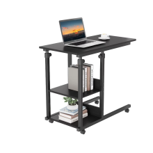 (Black) Height Adjustable Mobile Rolling side table