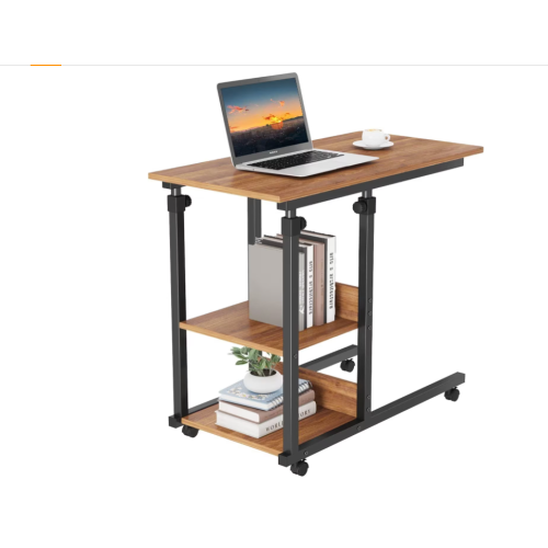Dripex (Walnut) Height Adjustable Mobile Rolling side table