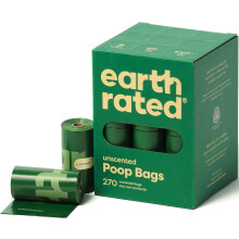 Earth Rated Dog Poo Bags, Guaranteed Leak Proof and Extra Thick Waste Bag Refill Rolls For Dogs, Fragrance-Free, 270 Count