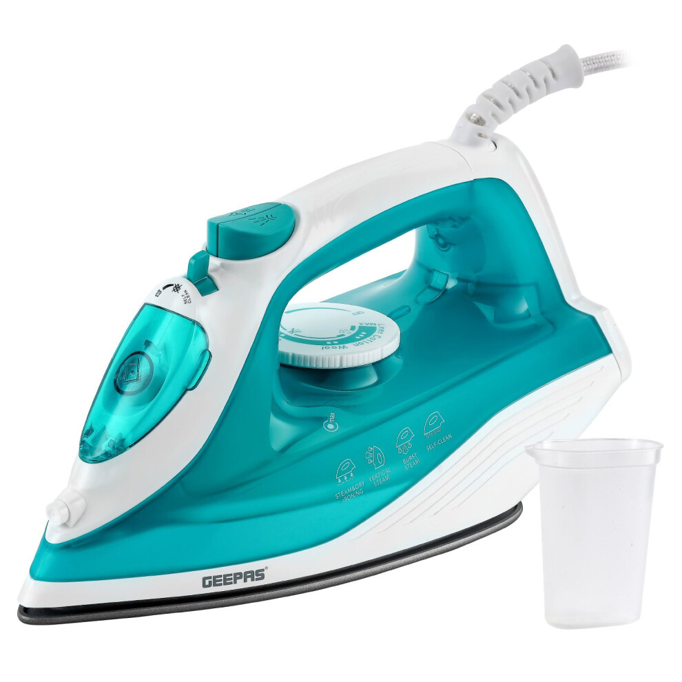 (Blue) Geepas 1750W Dry & Wet Steam Iron Self clean