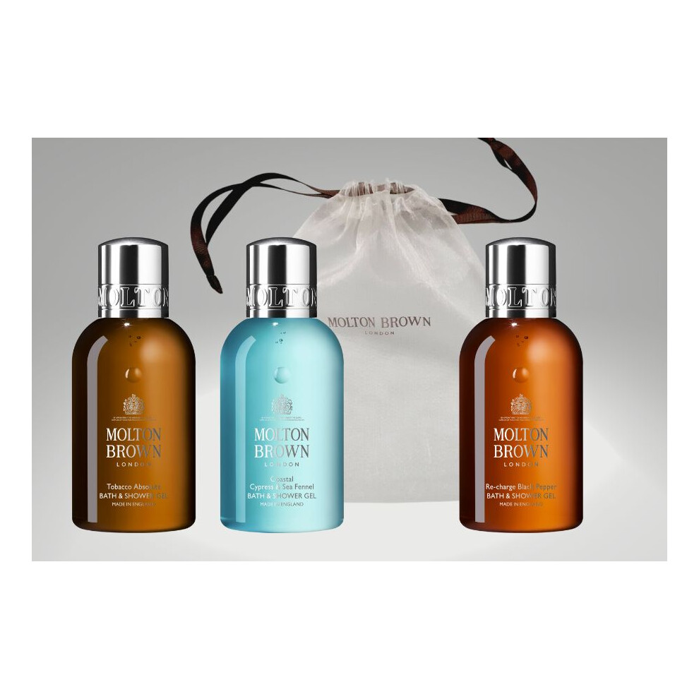 Molton Brown Men's Bath & Shower Gel Gift Set 3 x 100ml Bottles