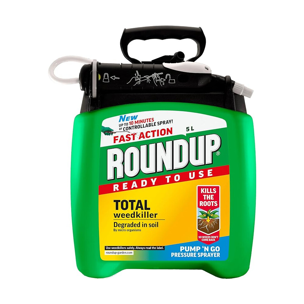 Roundup Fast Action Weedkiller Pump 'N Go Ready To Use Spray, 5 Litre