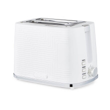 (White) Geepas 2 Slice Bread Toaster 7 Browning Level