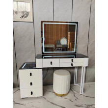 HIGH GLOSS BEDROOM DRESSING TABLE WHITE AND BLACK