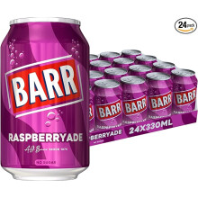 BARR since 1875, 24 Pack Sparkling Raspberryade, Low Sugar Raspberry Flavoured Fizzy Drink "Fizzingly Fun" - 24 x 330 ml Cans