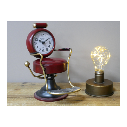 Barber's Chair Novelty Desk Clock | RED 2