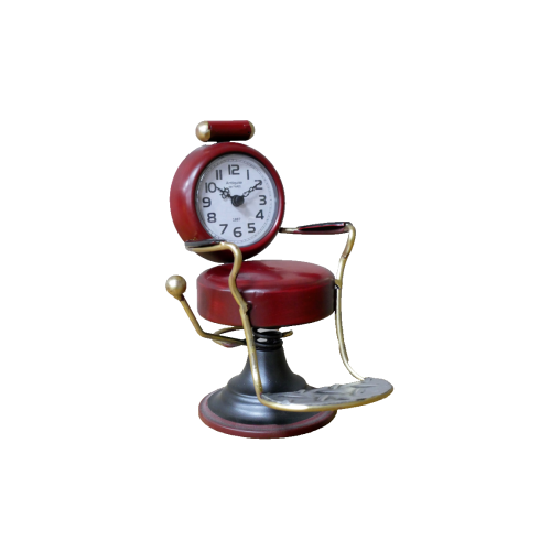 Barber's Chair Novelty Desk Clock | RED