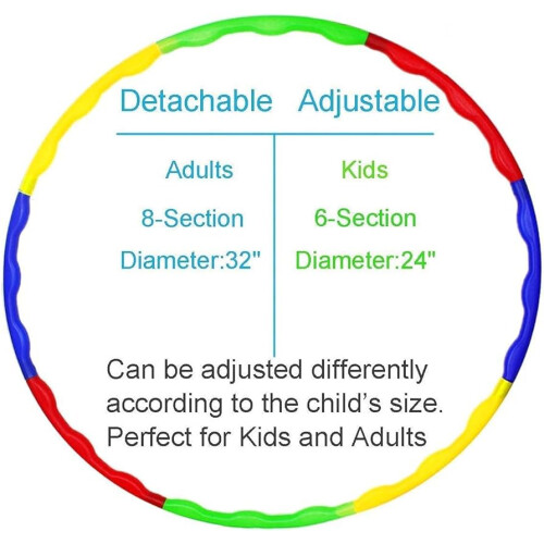 Kids Hula Hoop Detachable, Collapsible Adjustable Rings Hula Hoops 1