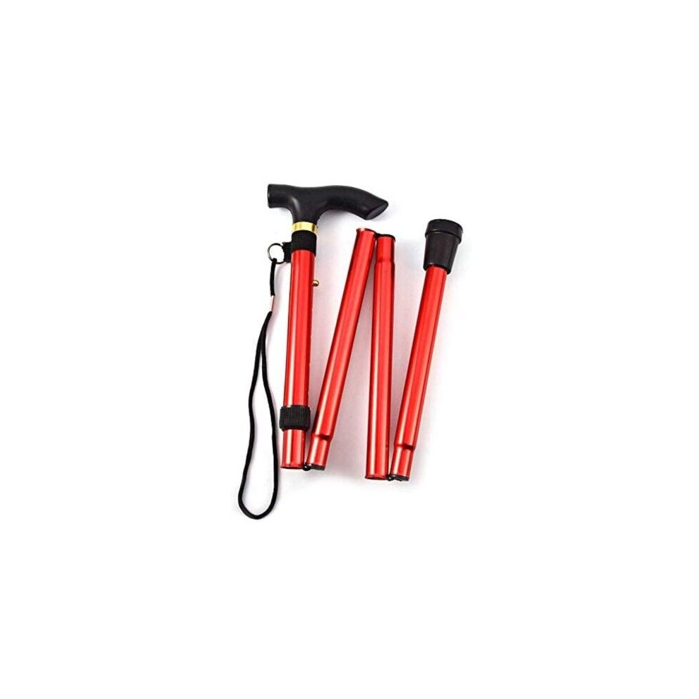 Vearz Red (Red) Folding Adjustable Height Cane Walking Sticks