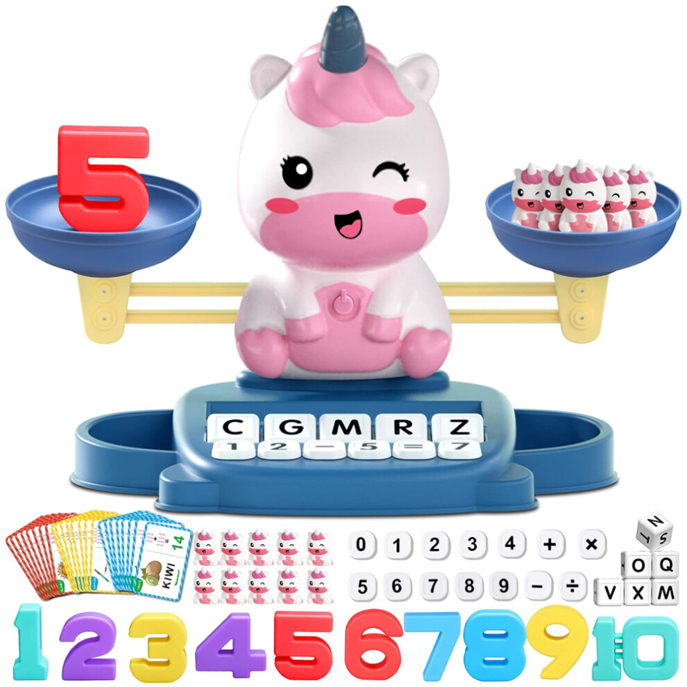 Unicorn Scale Math Counting Letter Matching Game Kids Educational Toys