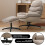 Living And Home Chenille Lounge Chair with Footstool 2
